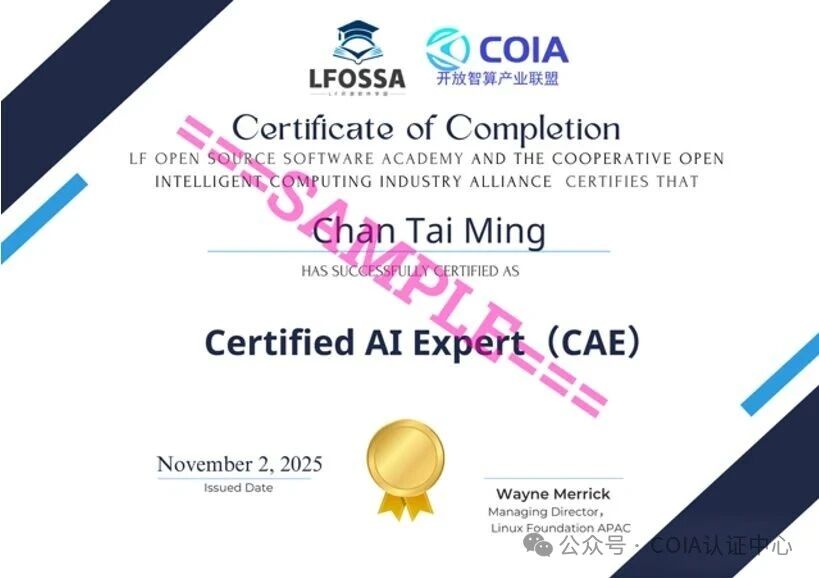 重磅发布｜开放智算产业联盟 × LF开源软件学园联合推出“人工智能技术水平认证 CAI”